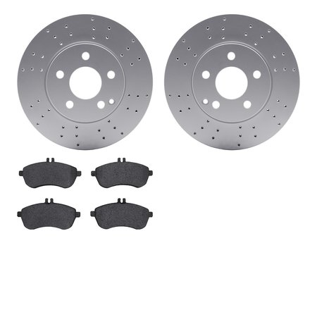 DYNAMIC FRICTION CO 4302-63007, Geospec Rotors with 3000 Series Ceramic Brake Pads, Silver 4302-63007